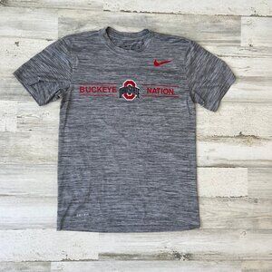 Nike NCAA Men's Size Small Ohio State Short Sleeve Performance Tee Grey Buckeyes